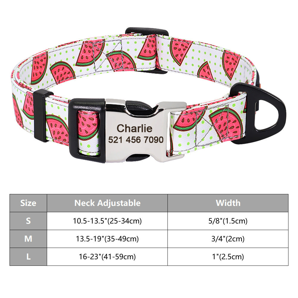 Nylon Pet Collar Personalized Customization