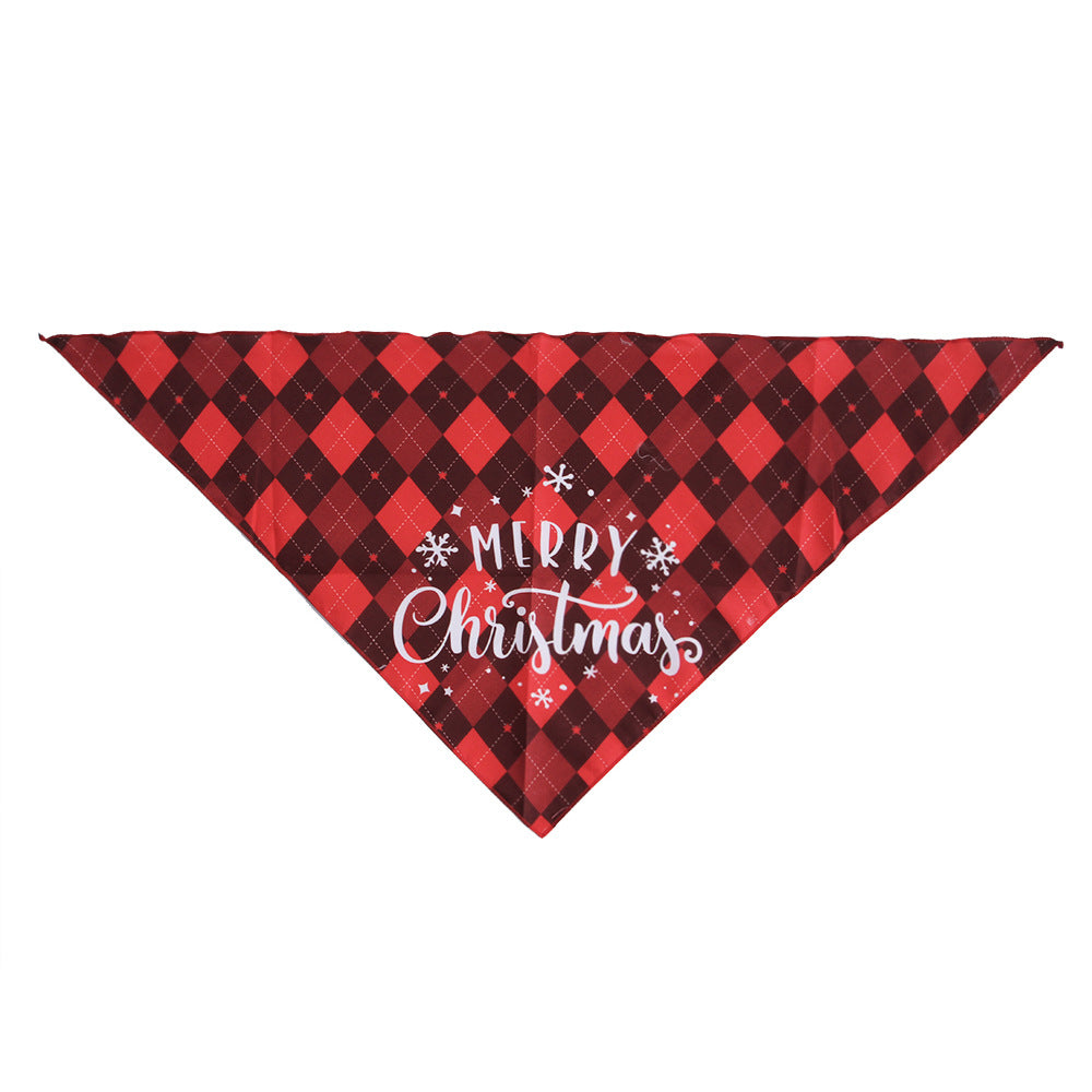 Pet Christmas Triangular Binder Dog Saliva Towel