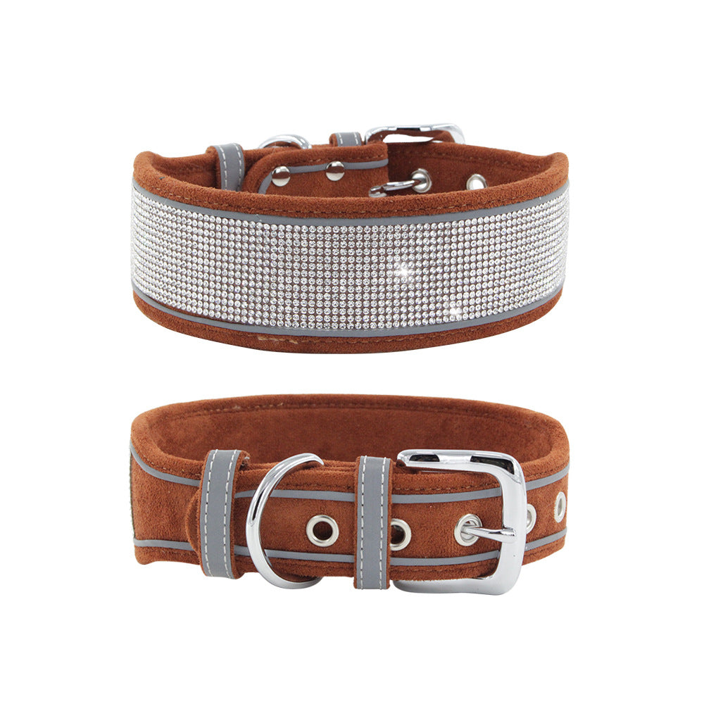 Suede Reflective Dog Collar Soft And Comfortable Dog Hand Holding Rope