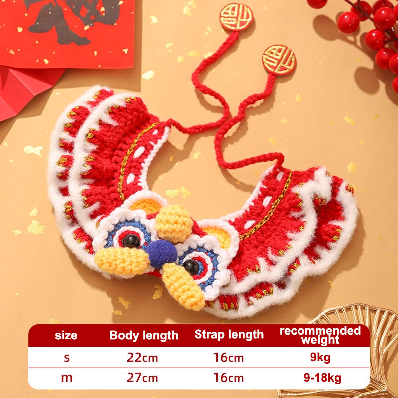 Cat Clothes New Year's Scarf Collar Autumn And Winter Kitten New Year's Festive Puppy Accessories Pet Scarf Dog Scarf