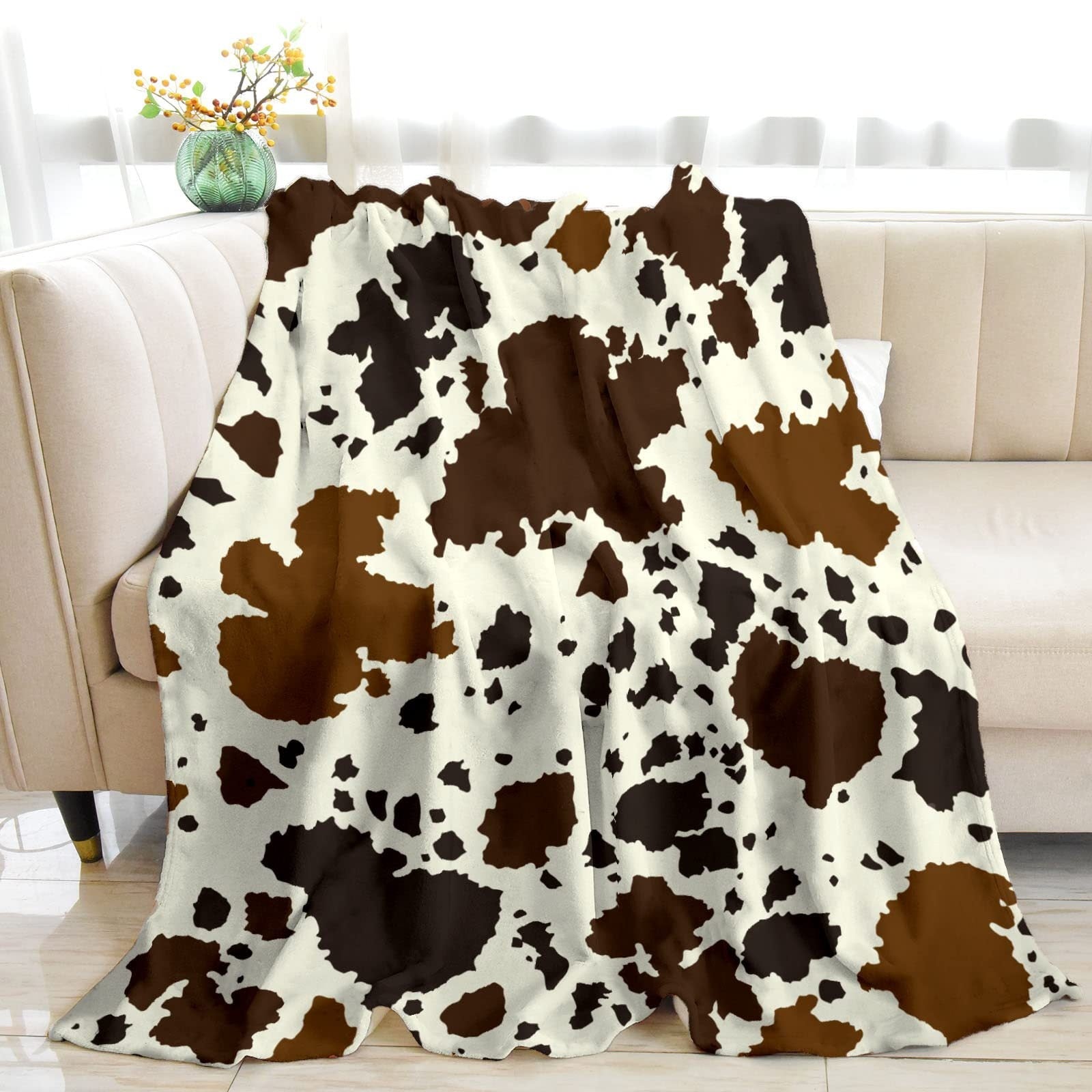 Cows Pattern Printed Flannel Digital Blanket