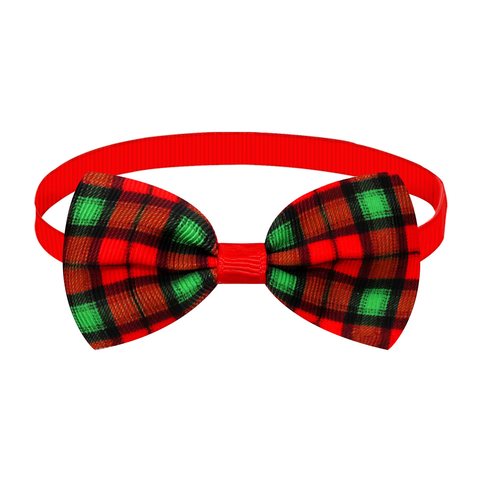 Christmas Plaid Striped Bow Tie Dog Cat One-word Bow Tie Multiple Colors