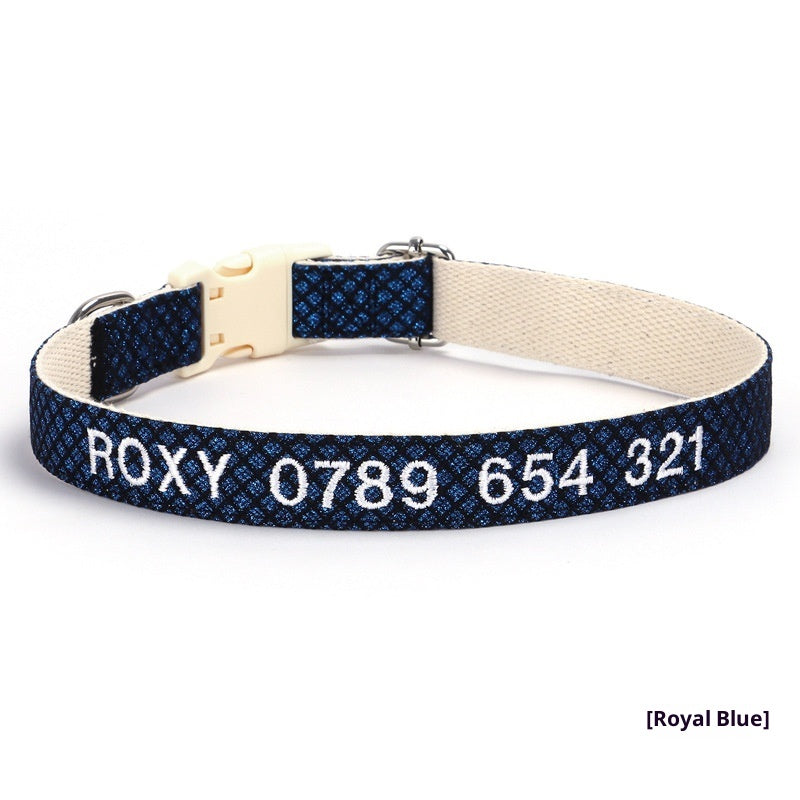 Embroidered Phone Number Anti Lost Pet Collar
