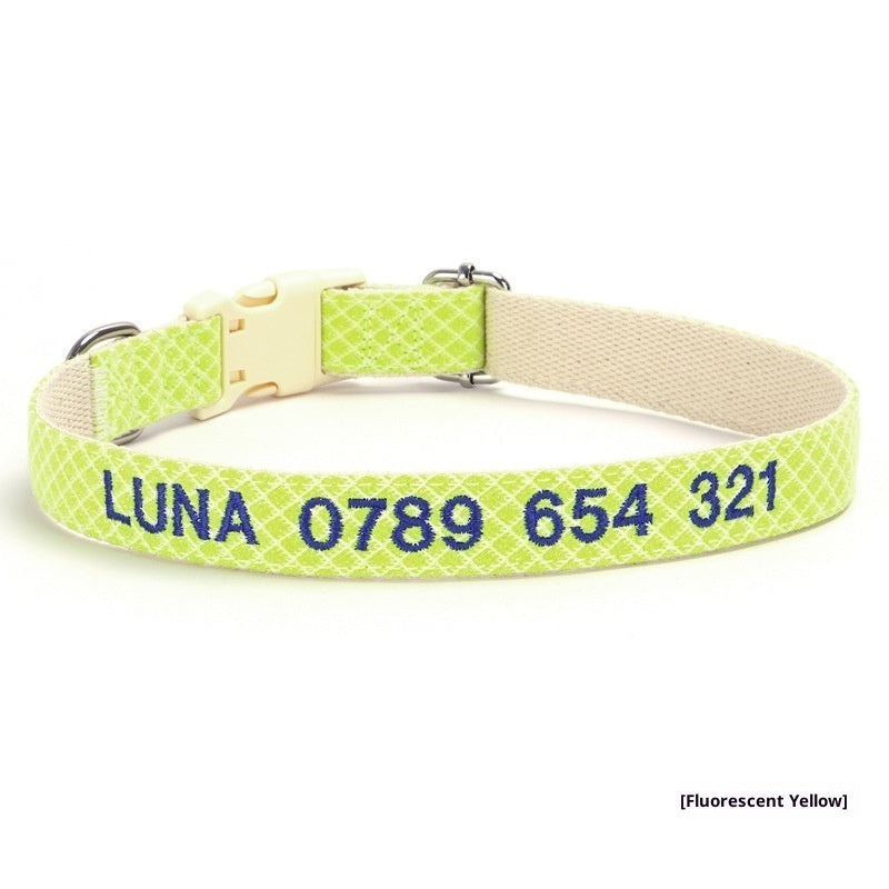 Embroidered Phone Number Anti Lost Pet Collar